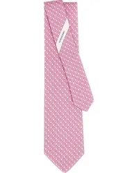 Ferragamo Seidenkrawatte mit Pferde-Print Rosa