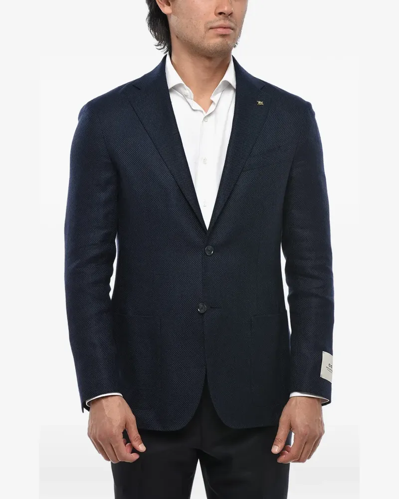 Corneliani patch-pocket single-breasted blazer - Blau Blau