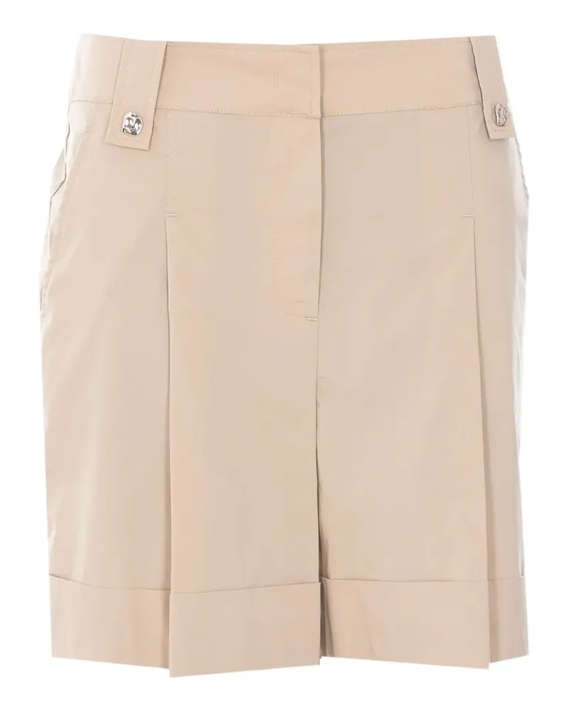 Liu Jo pleated-detail button-embellished shorts - Nude Nude