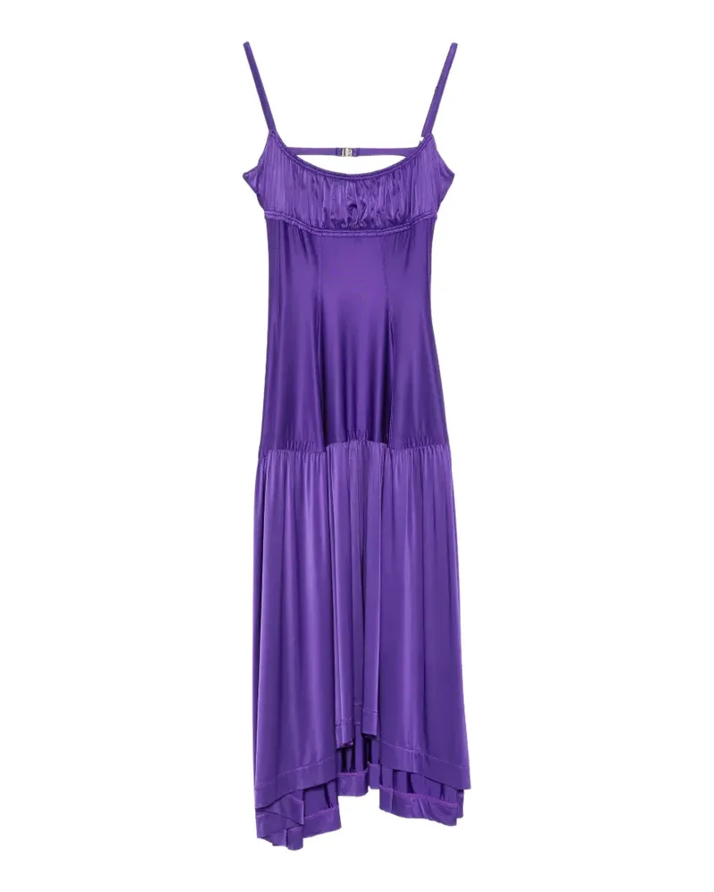 Paco Rabanne ruched-bodice asymmetric dress - Violett Violett