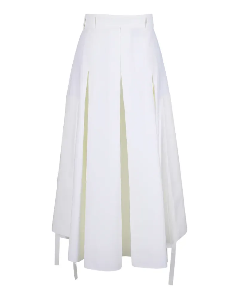 Akris belted pleated midi skirt - Weiß Weiß