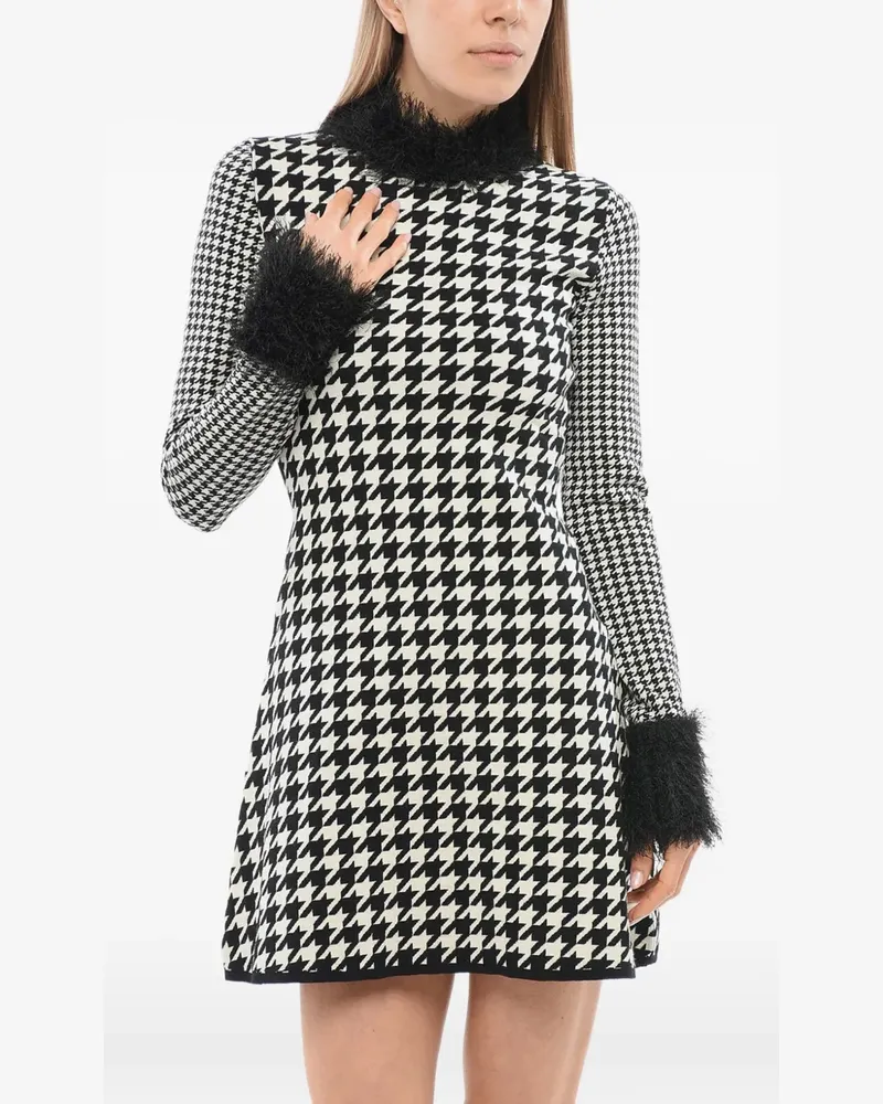 Viktor & Rolf houndstooth-pattern thread-detail mini dress - Schwarz Schwarz