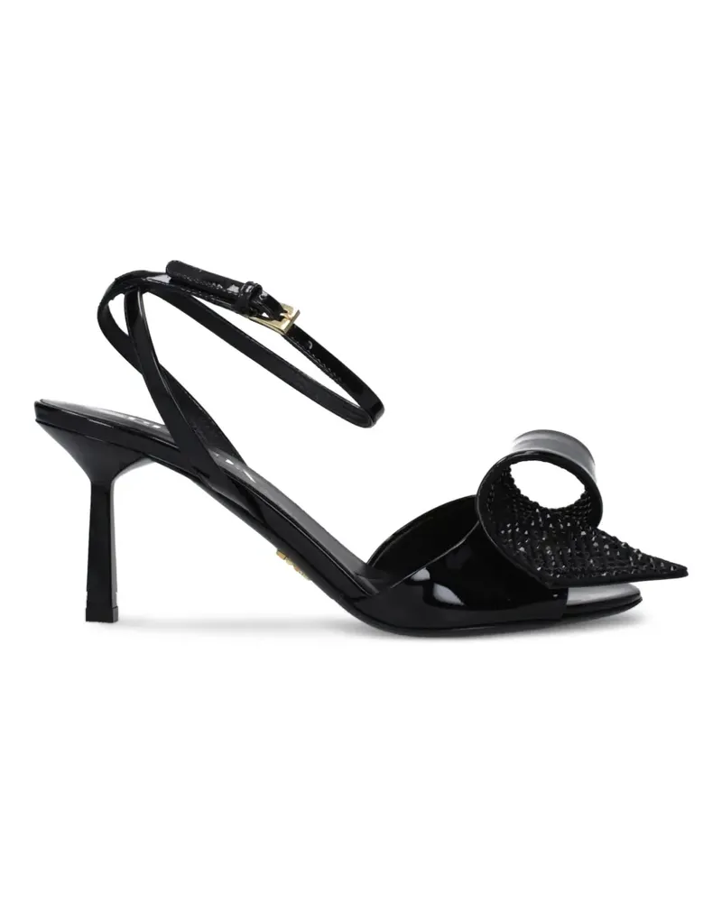 Prada crystal-embellished bow sandals - Schwarz Schwarz