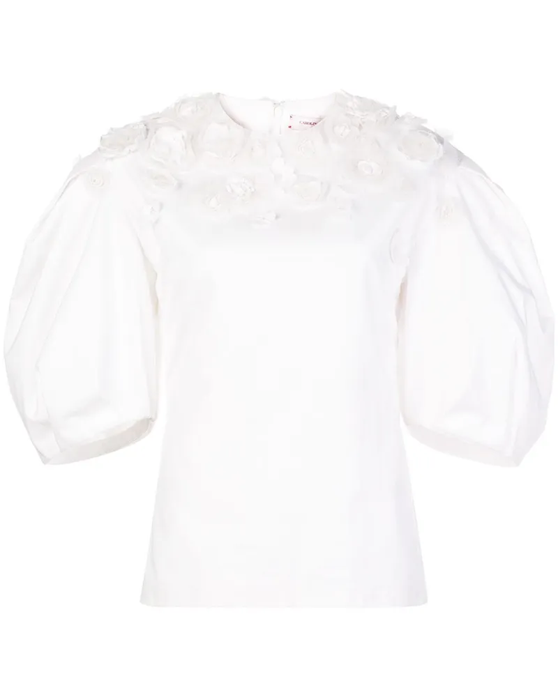Carolina Herrera New York Bluse mit Puffärmeln - Weiß Weiß