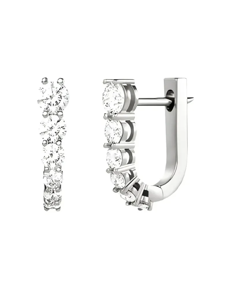 Melissa Kaye 18kt Aria Weißgoldohrringe mit Diamant - Silber Silber