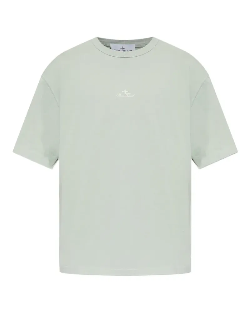 Stone Island T-Shirt mit Stickerei - Grün Grün