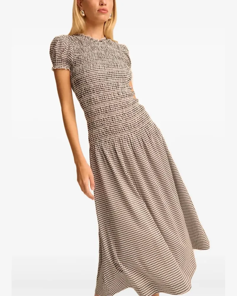 Reformation Kleid mit Vichy-Karo - Nude Nude