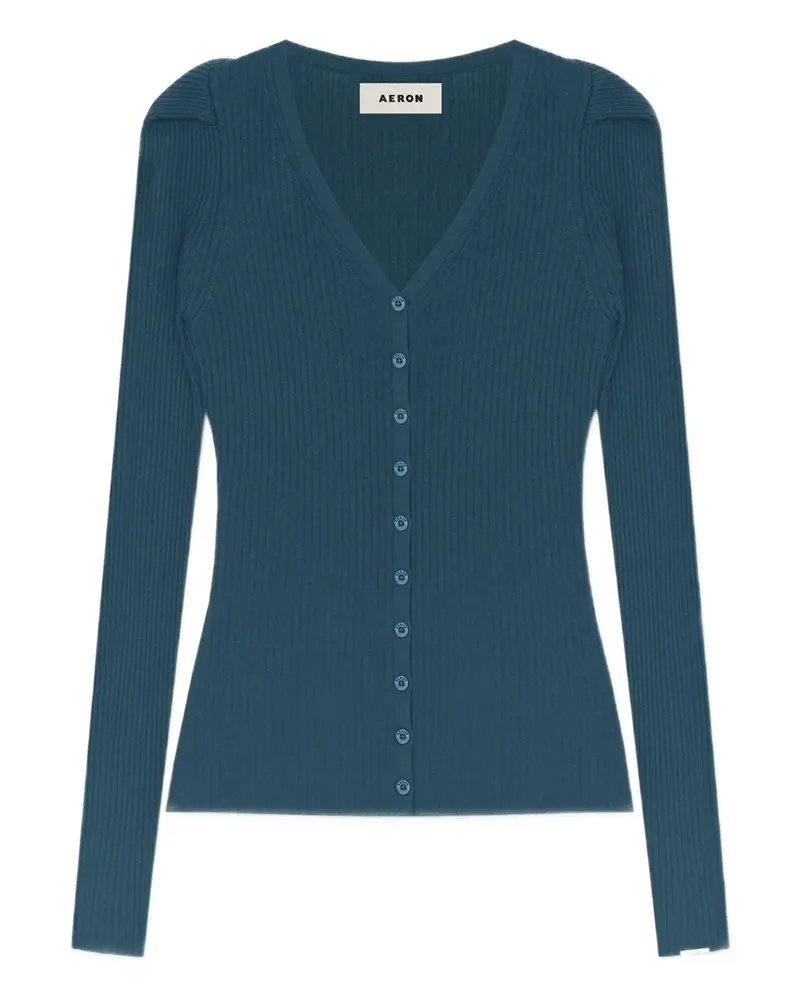 AERON Cardigan mit V-Ausschnitt - Blau Blau