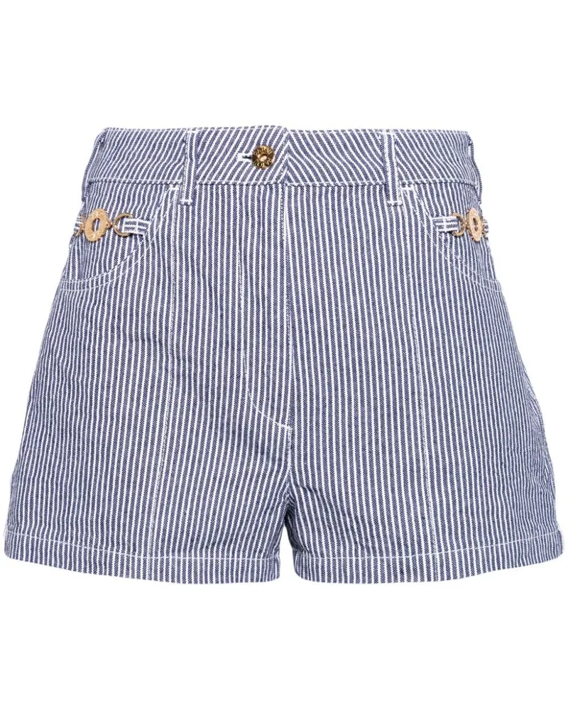 Patou Gestreifte Jeans-Shorts - Blau Blau