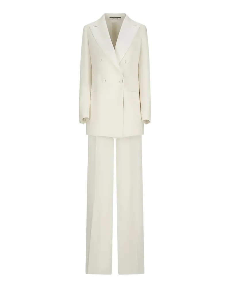 Tagliatore double-breasted peak-lapel blazer - Nude Nude