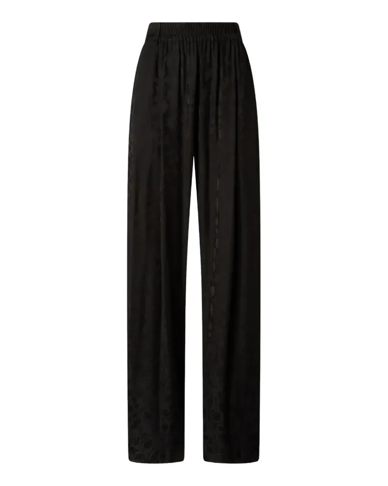 Pinko floral-jacquard elasticated-waist trousers - Schwarz Schwarz