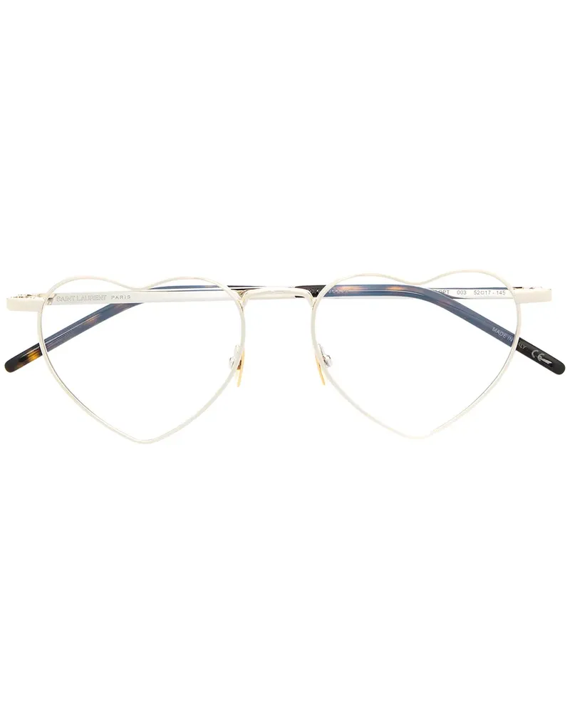 Saint Laurent Herzförmige Brille - Silber Silber