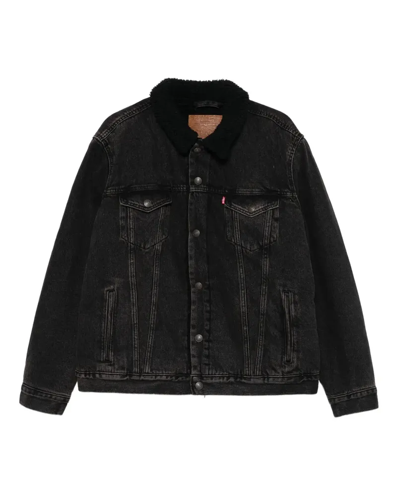 Levi's Jeansjacke mit Shearling-Kragen - Schwarz Schwarz