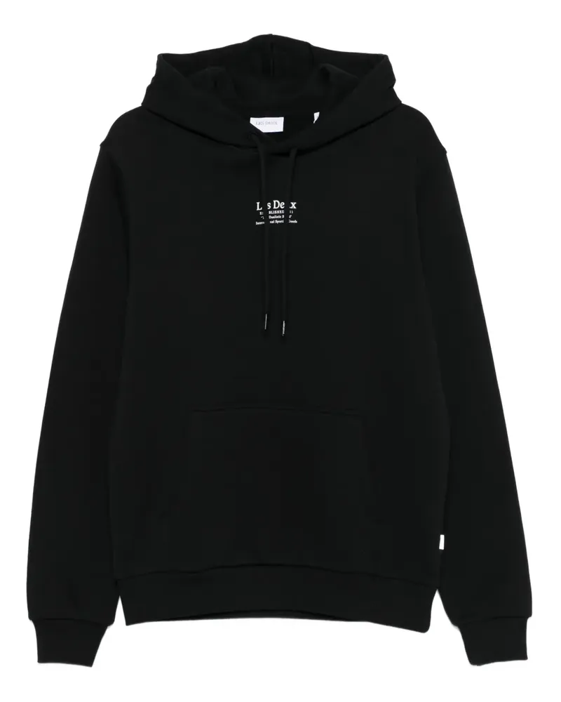 LES DEUX Hoodie mit Logo - Schwarz Schwarz