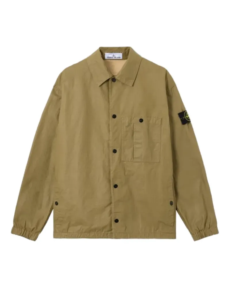 Stone Island 1200018 double-coated cotton ripstop overshirt - Nude Nude