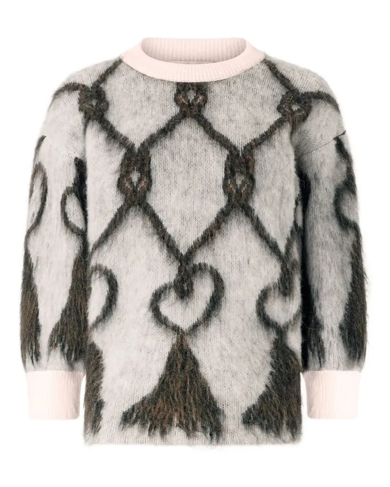 Genny Gemusterter Pullover - Nude Nude