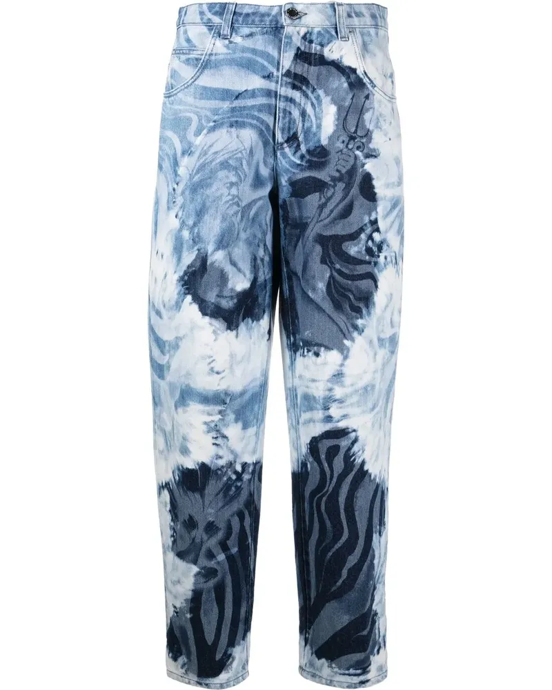 Alberta Ferretti Jeans mit grafischem Print - Blau Blau