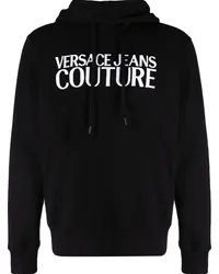 Versace Jeans Hoodie mit Logo-Stickerei Schwarz