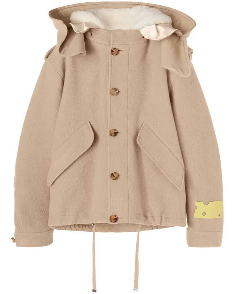 OFF-WHITE Kurzer Kapuzenparka - Nude Nude