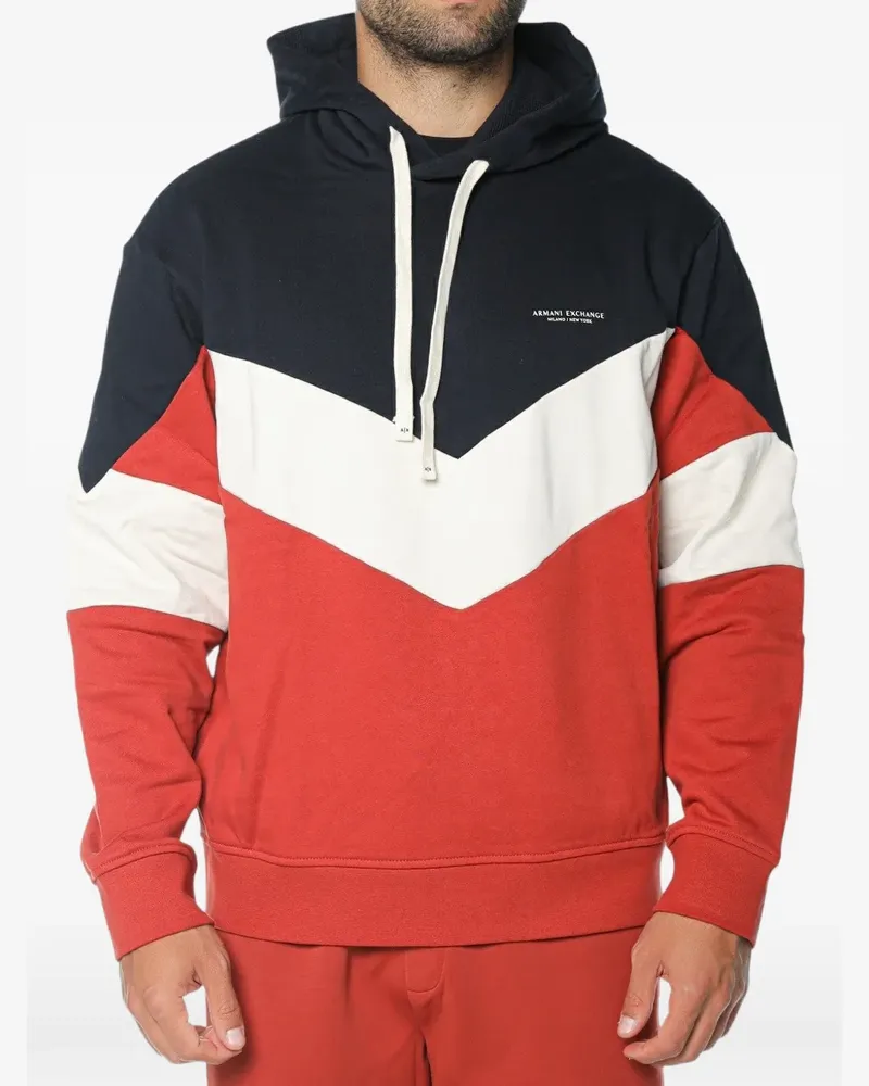 Armani Exchange Hoodie in Colour-Block-Optik - Rot Rot