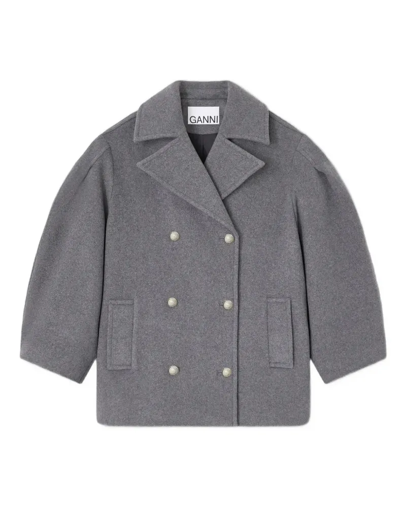 Ganni Cabanjacke mit Ballonärmeln - Grau Grau