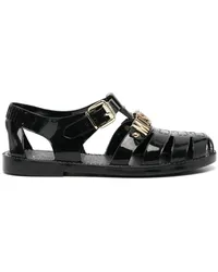 Moschino Sandalen mit Logo-Schild Schwarz