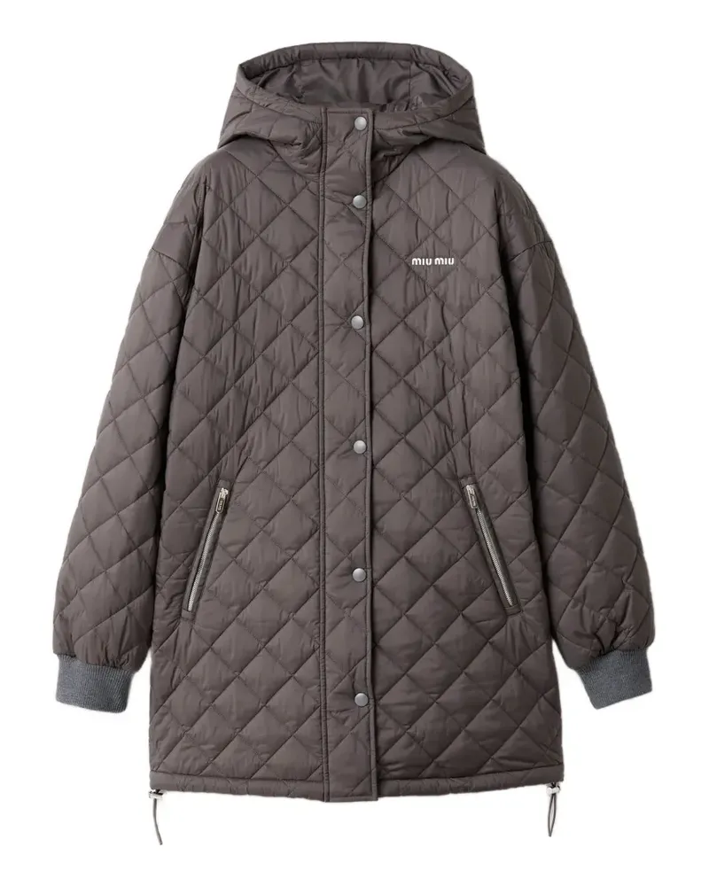 Miu Miu Daunenjacke aus Tech-Pongé - Grau Grau
