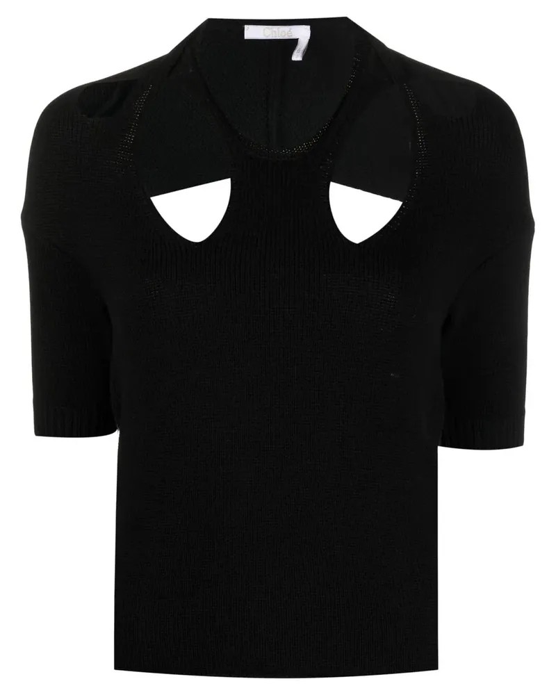 Chloé Strickoberteil mit Cut-Outs - Schwarz Schwarz