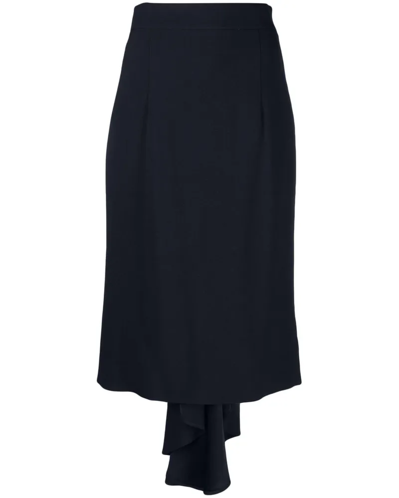 Moschino Asymmetrischer Midirock mit Falten - Blau Blau