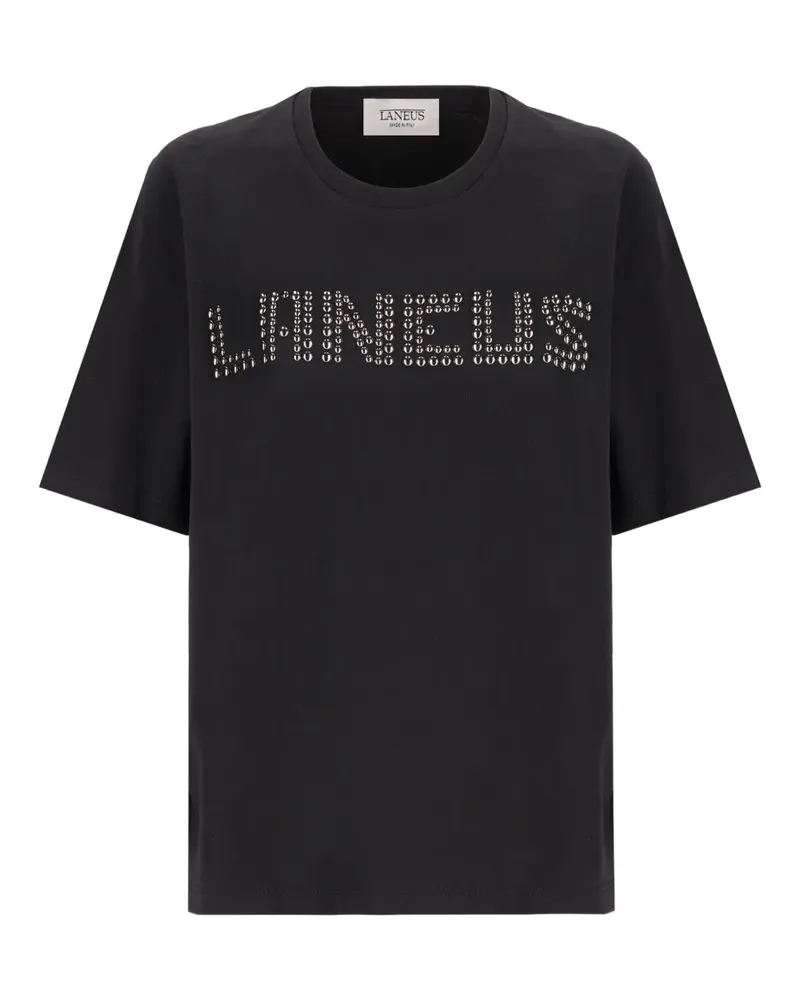 Laneus Jersey-T-Shirt mit Nieten - Schwarz Schwarz