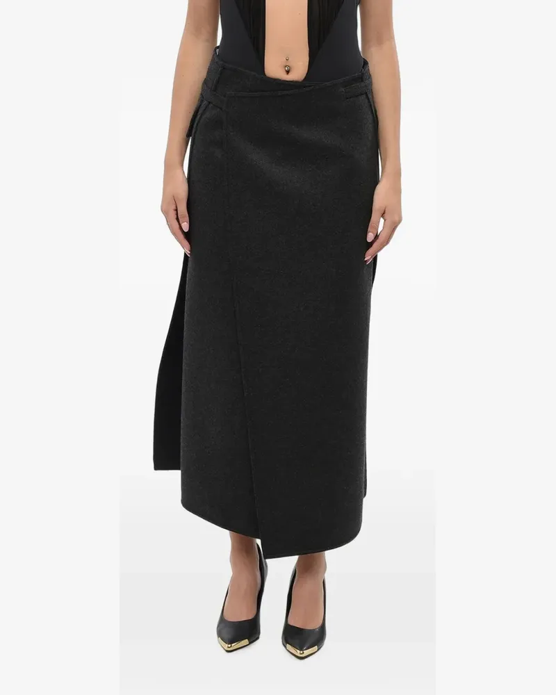 Gucci patch-pocket wrap midi skirt - Grau Grau