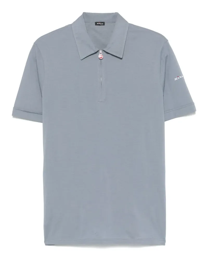 Kiton Poloshirt mit Logo-Stickerei - Blau Blau