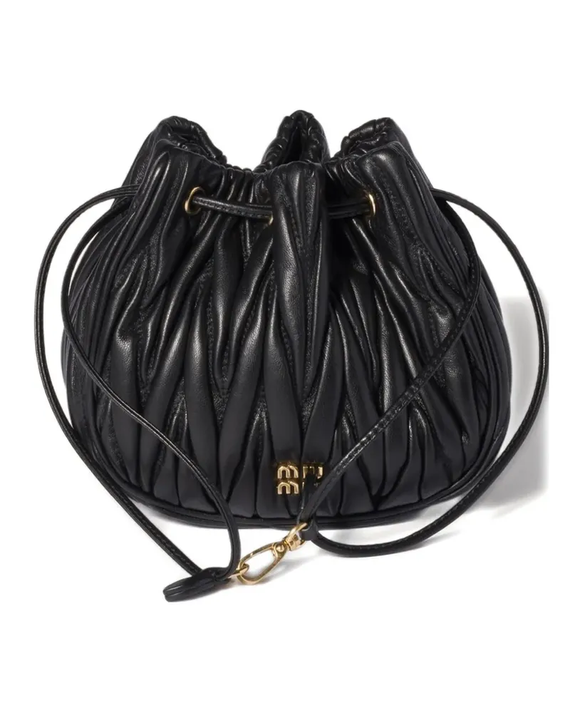 Miu Miu matelassé drawstring clutch bag - Schwarz Schwarz