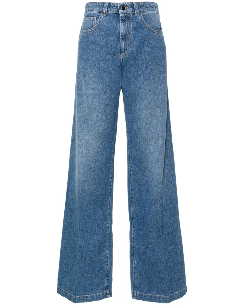Emporio Armani Gerade Jeans mit hohem Bund Blau