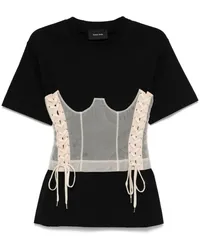 Simone Rocha T-Shirt mit Corsage Schwarz