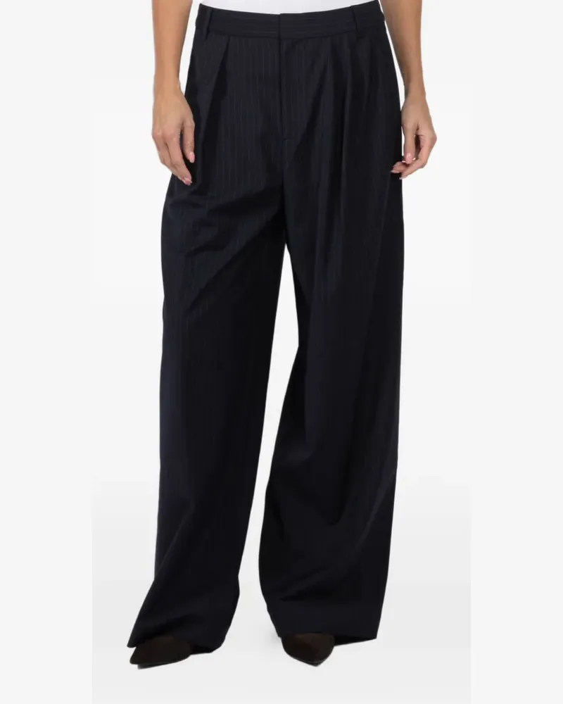 tibi pinstriped pleated trousers - Blau Blau
