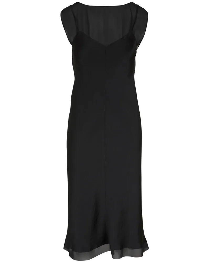 Vince Chiffonkleid im Layering-Look Schwarz