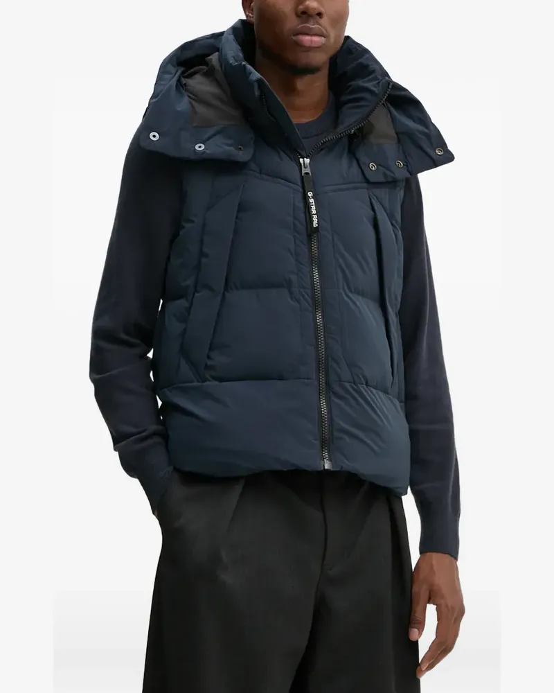 G-STAR RAW hooded zip-up gilet - Blau Blau