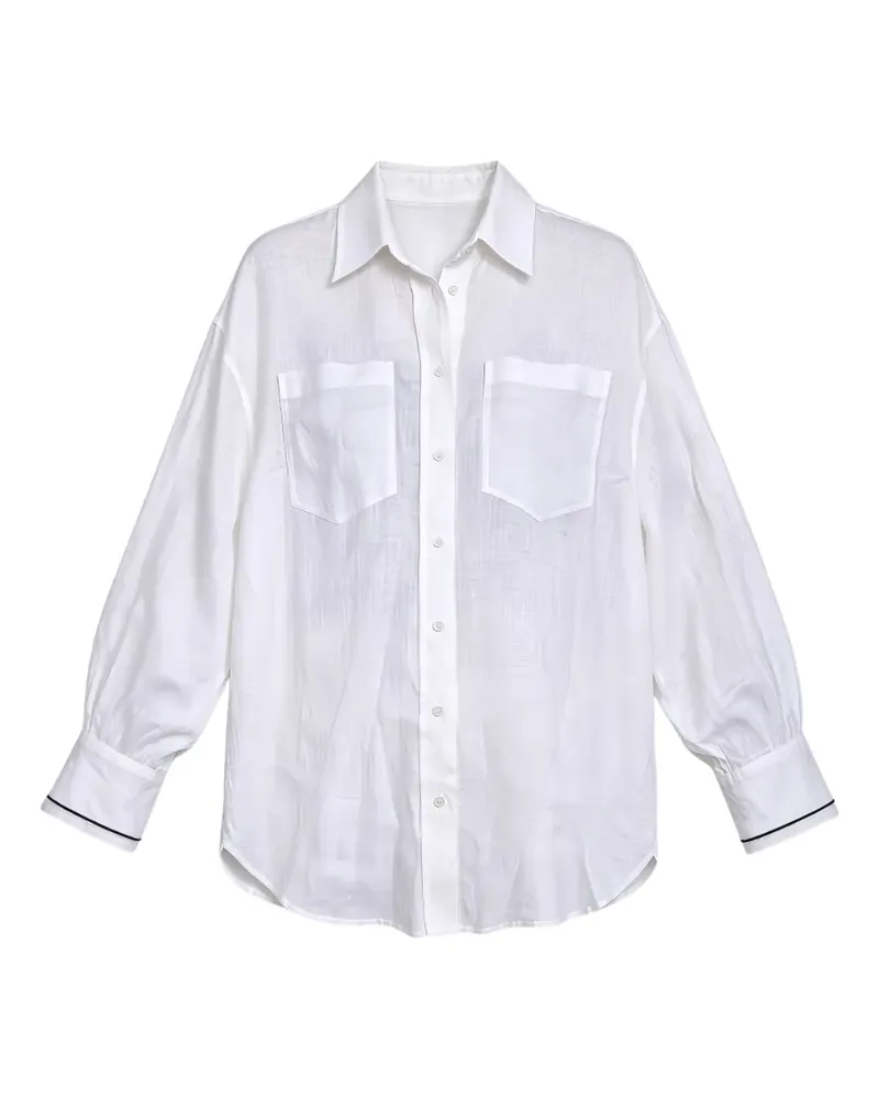 Brunello Cucinelli pocket-detail long-sleeve shirt - Weiß Weiß