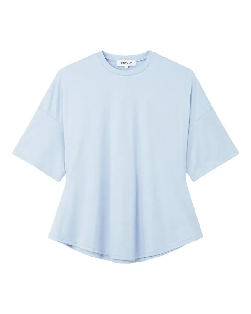 ENFÖLD Peplum curved-hem T-shirt - Blau Blau