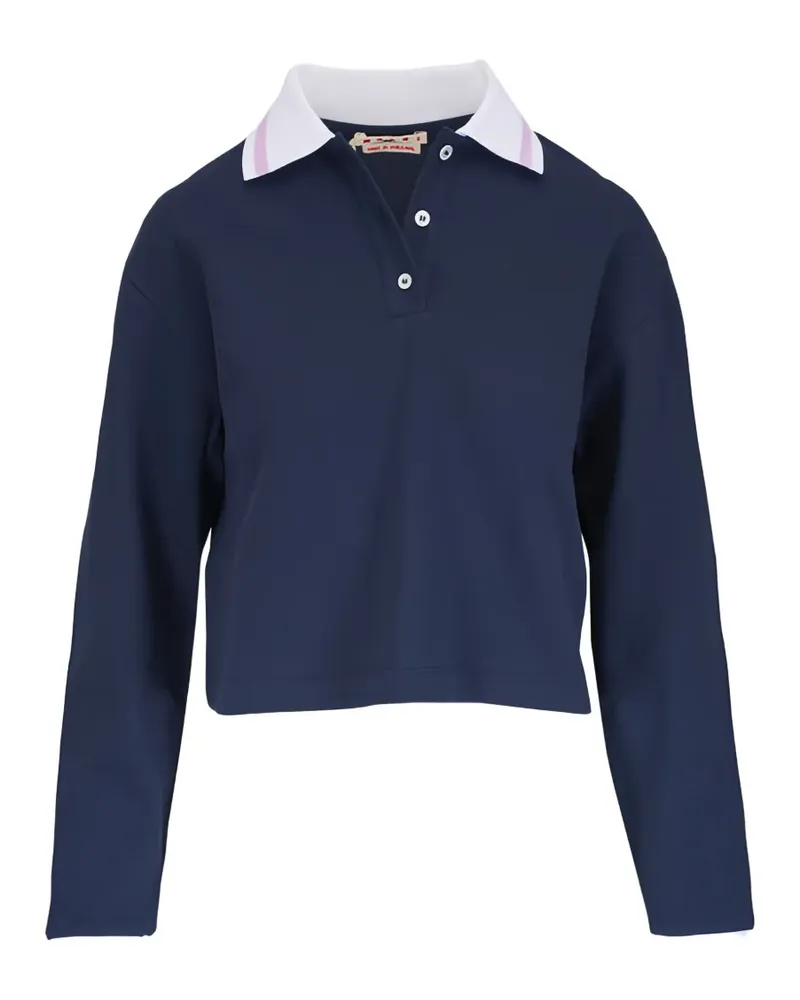 Marni cropped polo top - Blau Blau