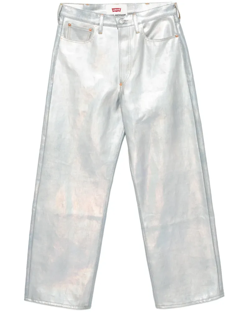 Junya Watanabe Straight-Leg-Jeans mit Print - Blau Blau