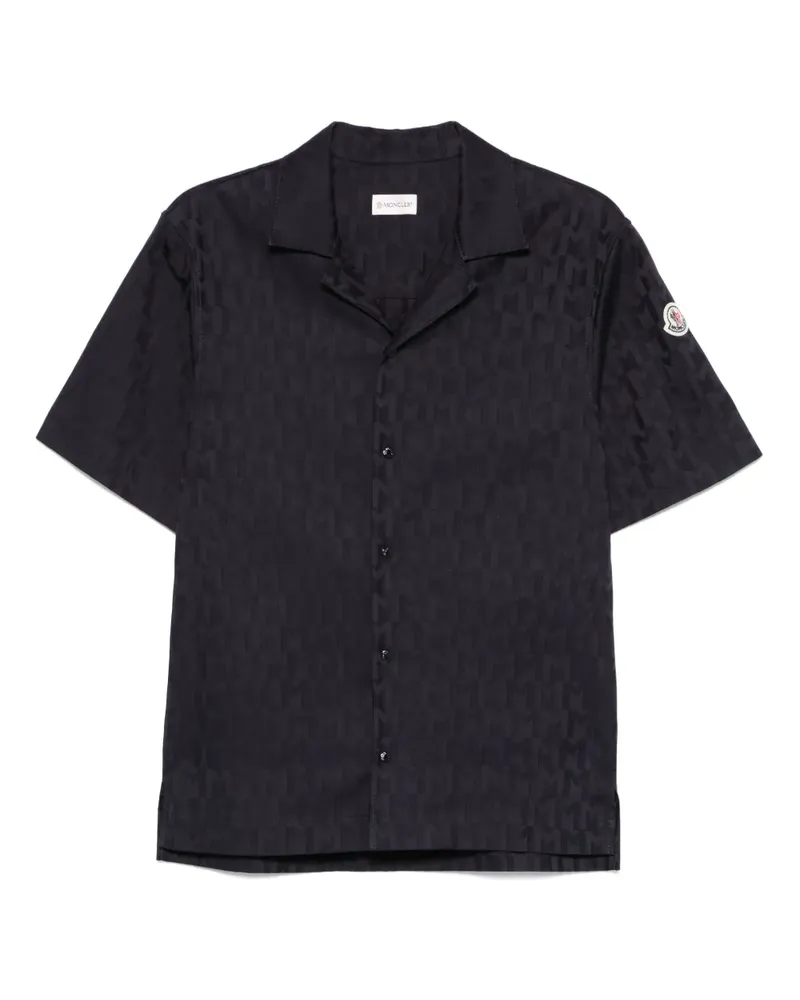 Moncler Jacquard-Hemd mit Monogrammmuster - Blau Blau