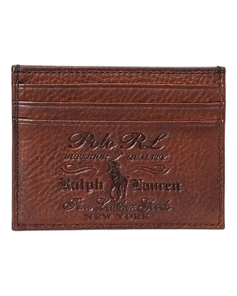Ralph Lauren Kartenetui aus strukturiertem Leder - Braun Braun