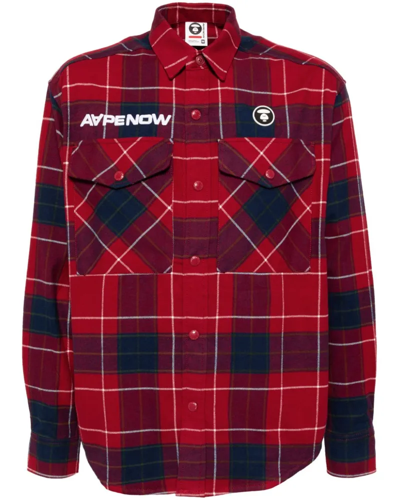 BAPE Kariertes Hemd Rot