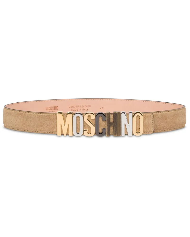 Moschino Gürtel mit Logo - Braun Braun