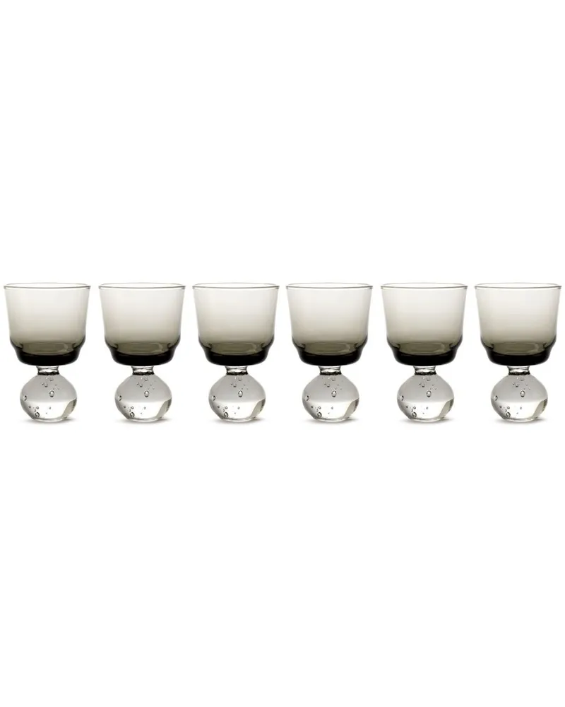 Serax x Bela Silva Eternal Snow kleines Stielglas (6er-Set) - Grau Grau