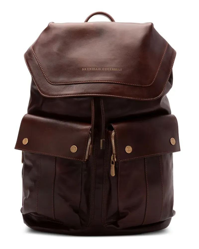Brunello Cucinelli Rucksack aus Leder - Braun Braun