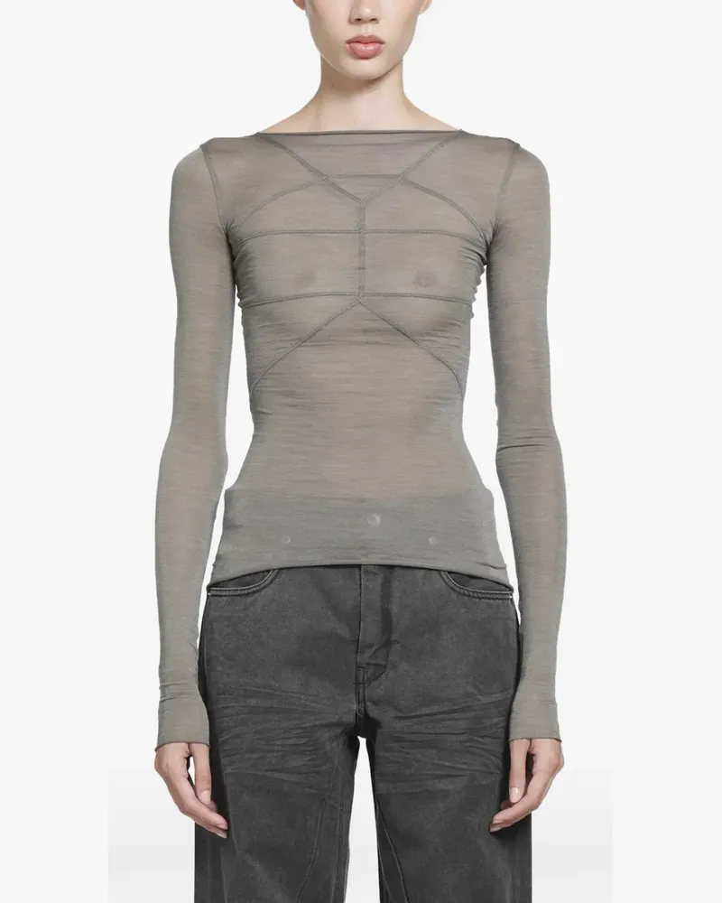 Rick Owens LS Temple T-shirt - Nude Nude