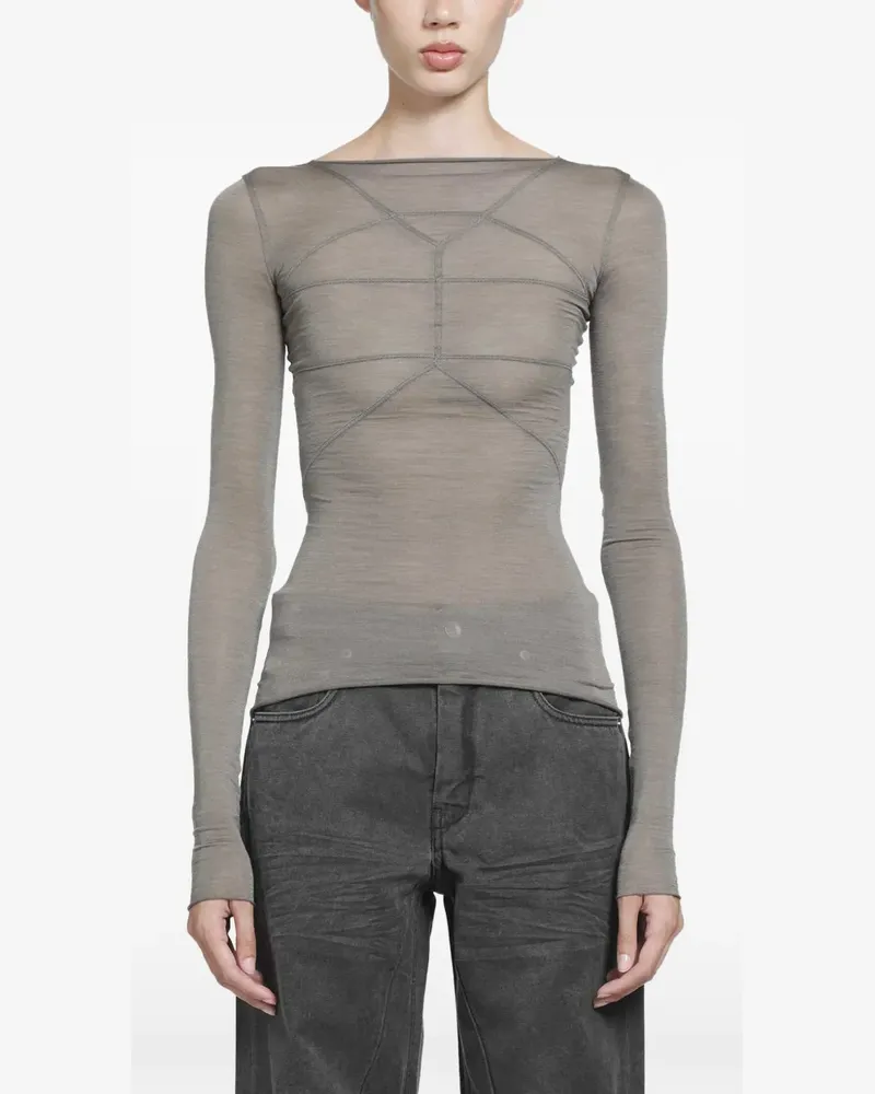 Rick Owens LS Temple T-Shirt - Nude Nude